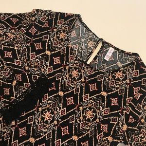 Black Ikat Straight Tunic Dress Sz Medium